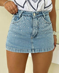 Saia jeans Brilhos